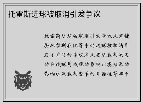 托雷斯进球被取消引发争议